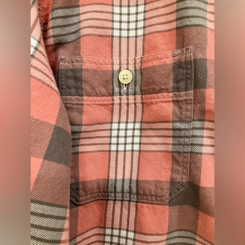 J Crew Tailored Fit Plaid Flannel Shirt - Men’s Large | Pink/Coral
